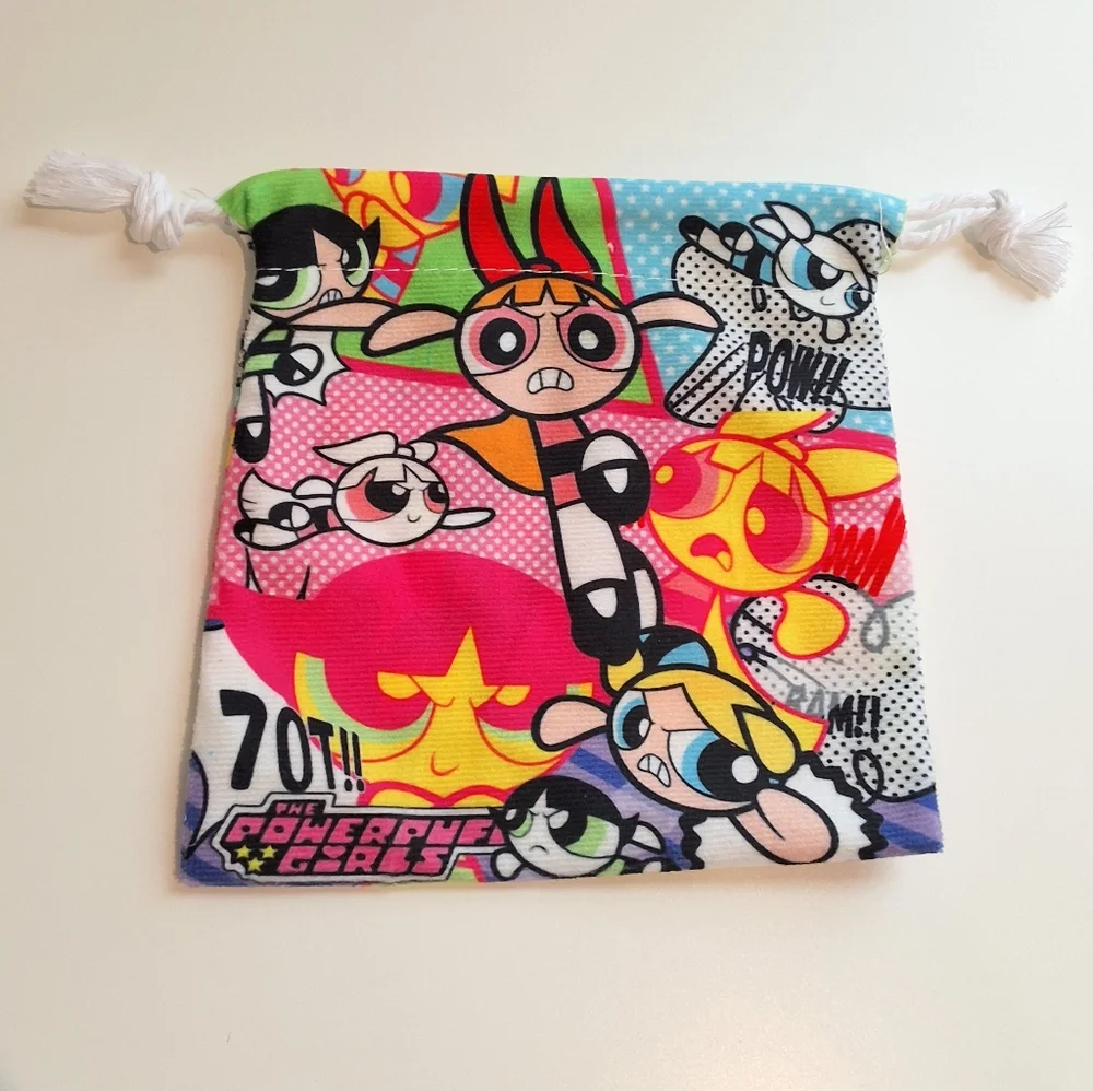 Powerpuff Girls Colorful Comic Style Drawstring Pouch, New - Picture 2 of 4